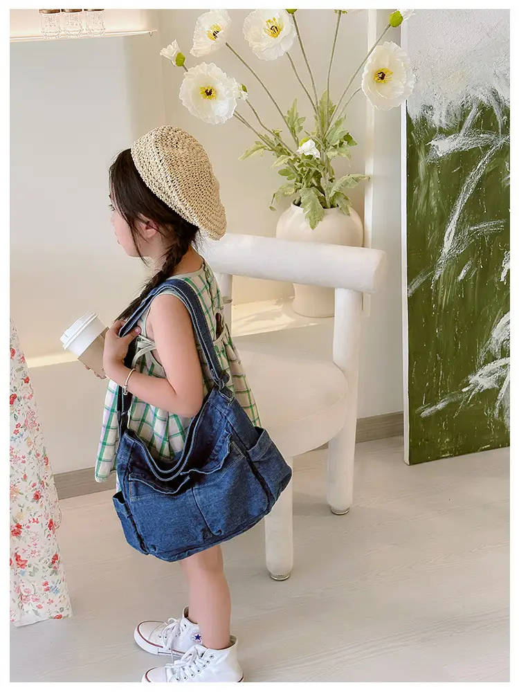 Blue Korean Artistic Shoulder Bag for Girls — feature 19