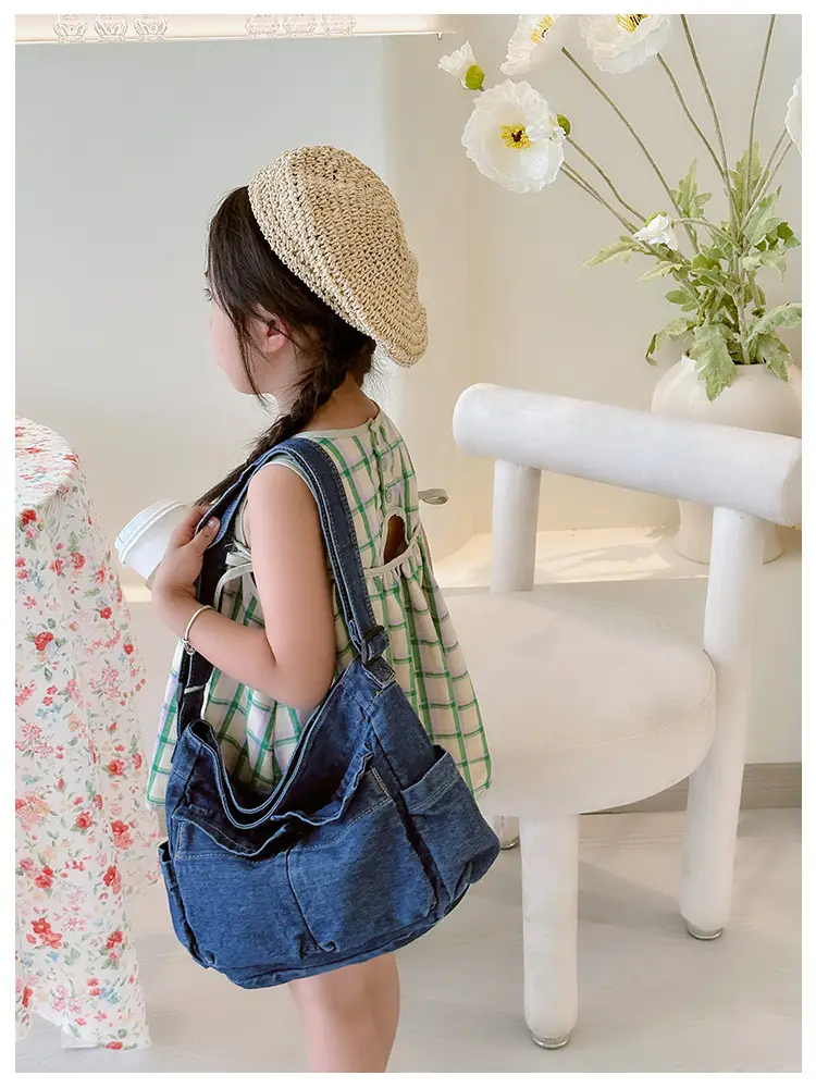 Blue Korean Artistic Shoulder Bag for Girls — feature 20