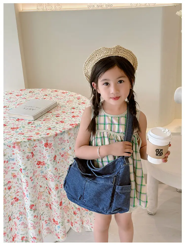 Blue Korean Artistic Shoulder Bag for Girls — feature 21