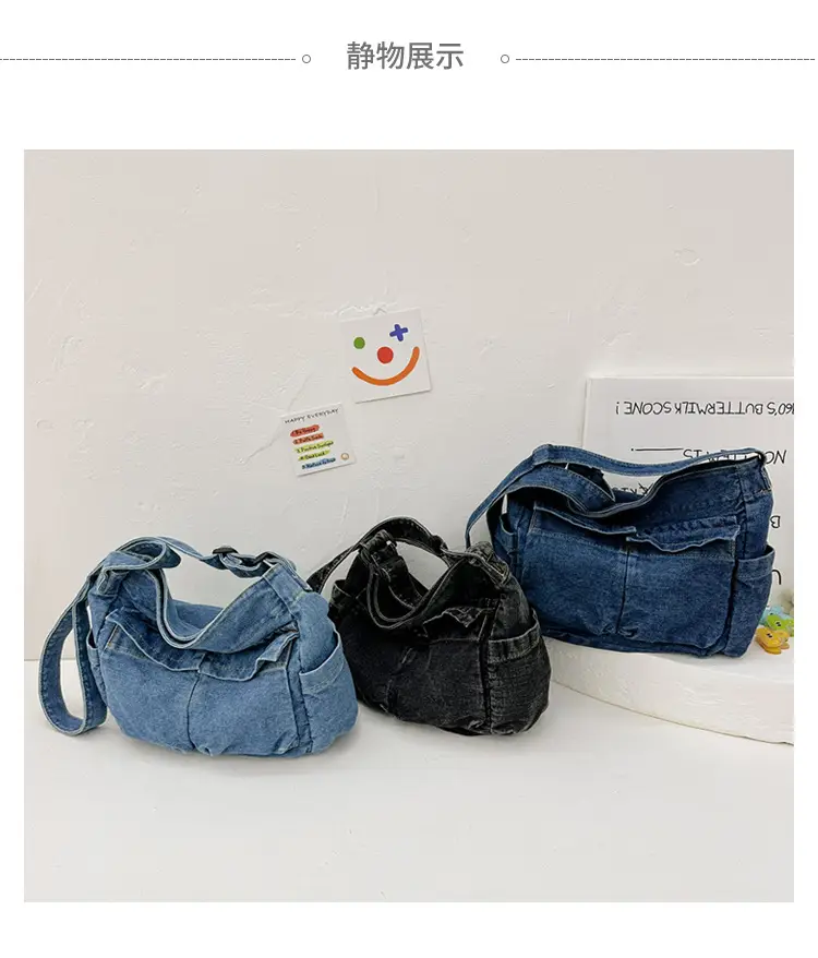 Blue Korean Artistic Shoulder Bag for Girls — feature 22