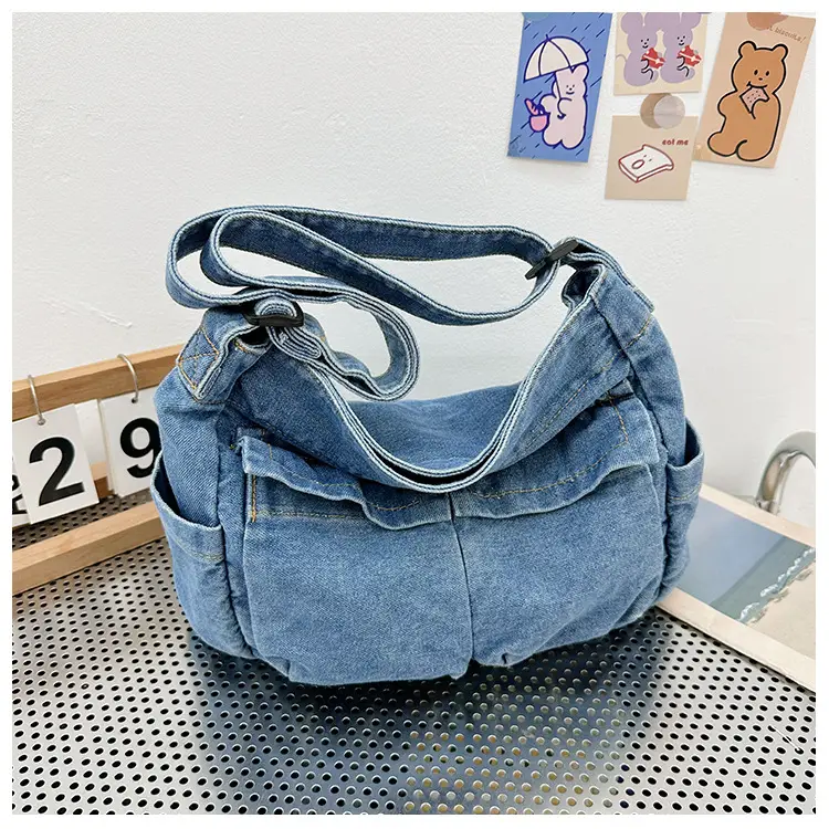 Blue Korean Artistic Shoulder Bag for Girls — feature 25