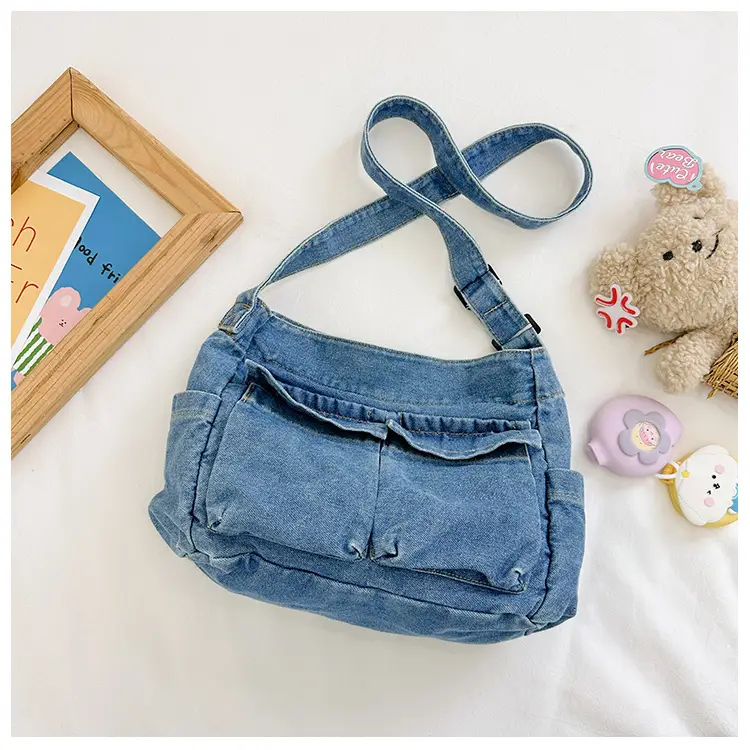 Blue Korean Artistic Shoulder Bag for Girls — feature 26