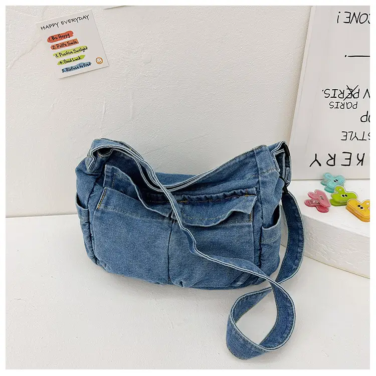 Blue Korean Artistic Shoulder Bag for Girls — feature 27