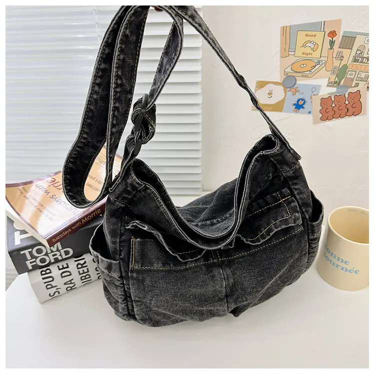 Blue Korean Artistic Shoulder Bag for Girls — feature 29