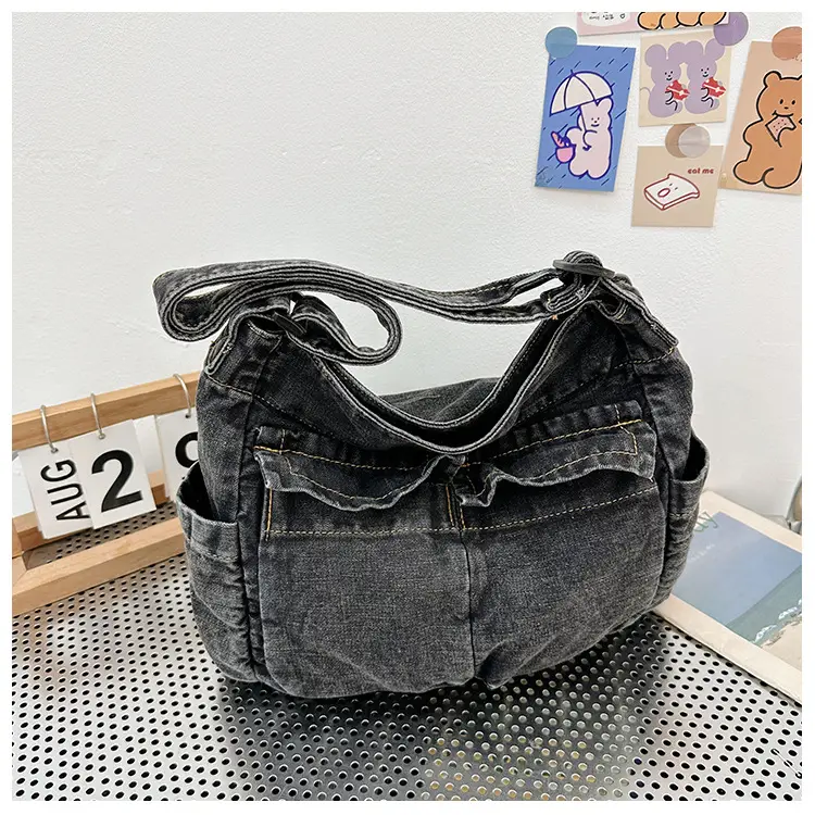 Blue Korean Artistic Shoulder Bag for Girls — feature 30