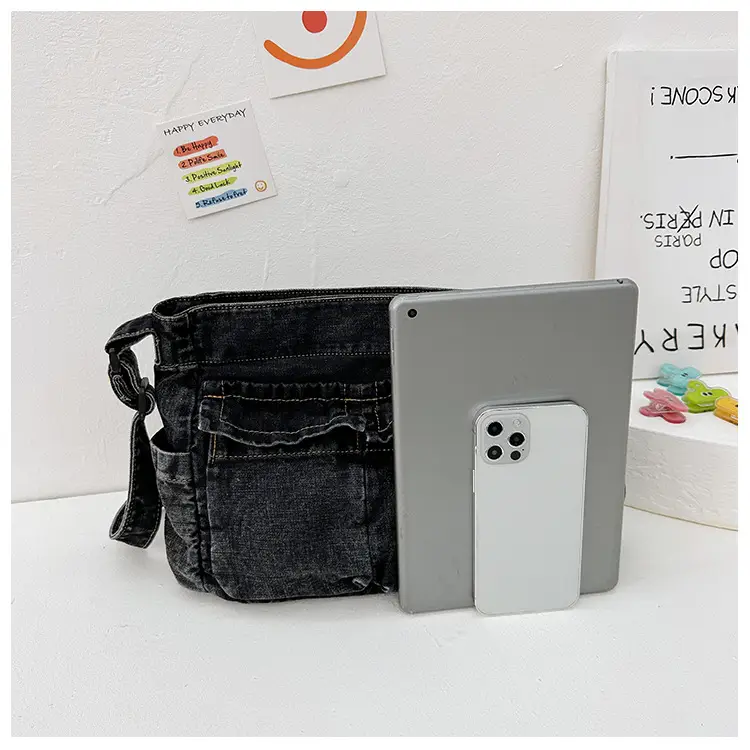 Blue Korean Artistic Shoulder Bag for Girls — feature 31