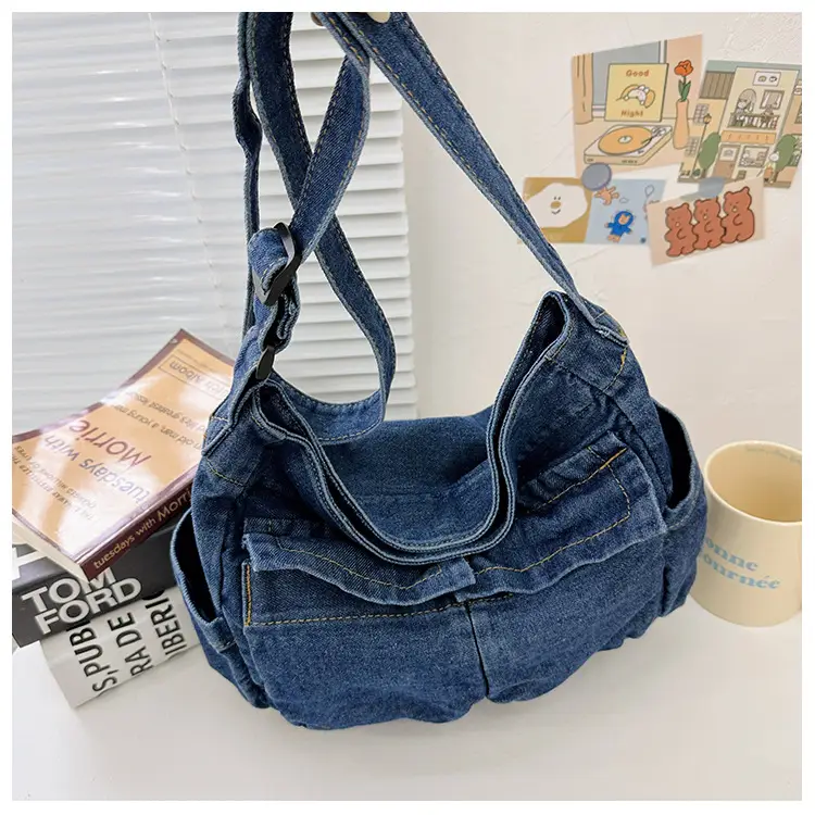 Blue Korean Artistic Shoulder Bag for Girls — feature 33