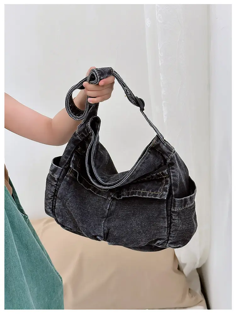 Blue Korean Artistic Shoulder Bag for Girls — feature 6