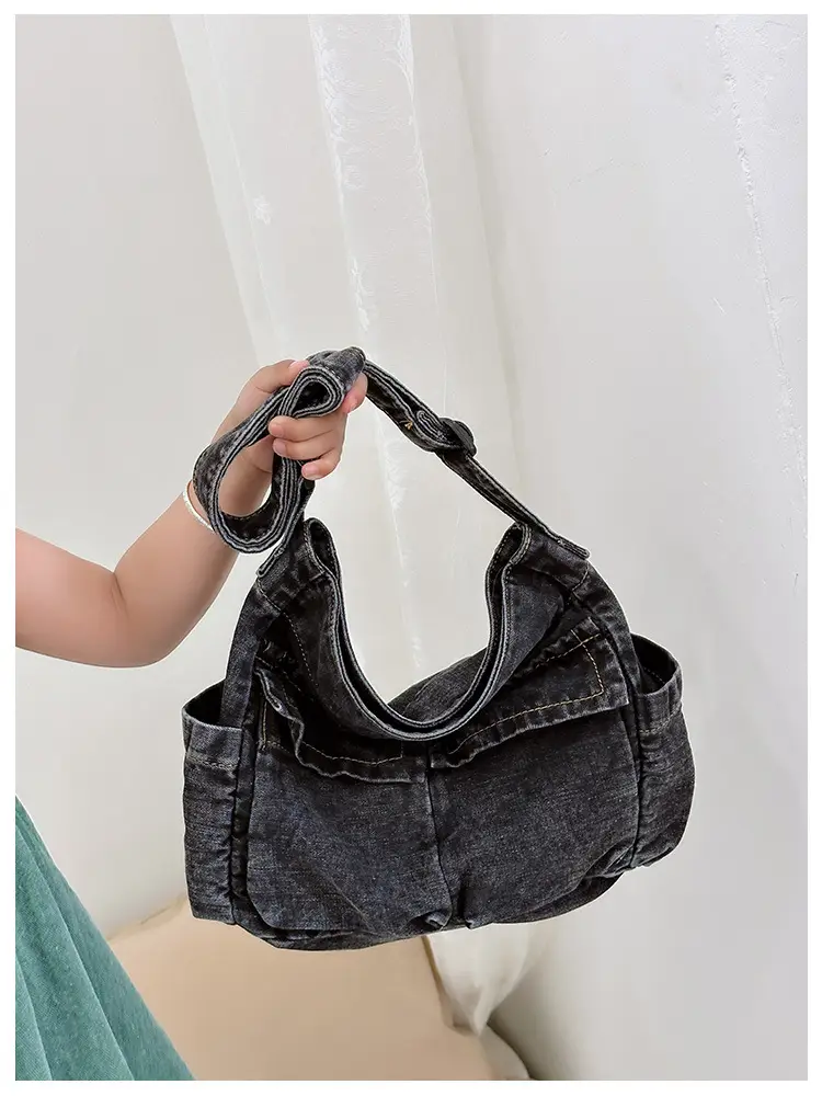Blue Korean Artistic Shoulder Bag for Girls — feature 7