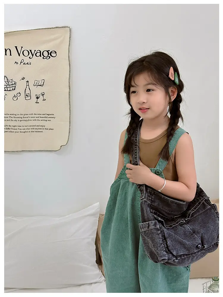 Blue Korean Artistic Shoulder Bag for Girls — feature 9