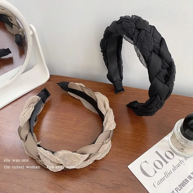 Women's Braided Mesh Hair Hoop New French Style - Image 6