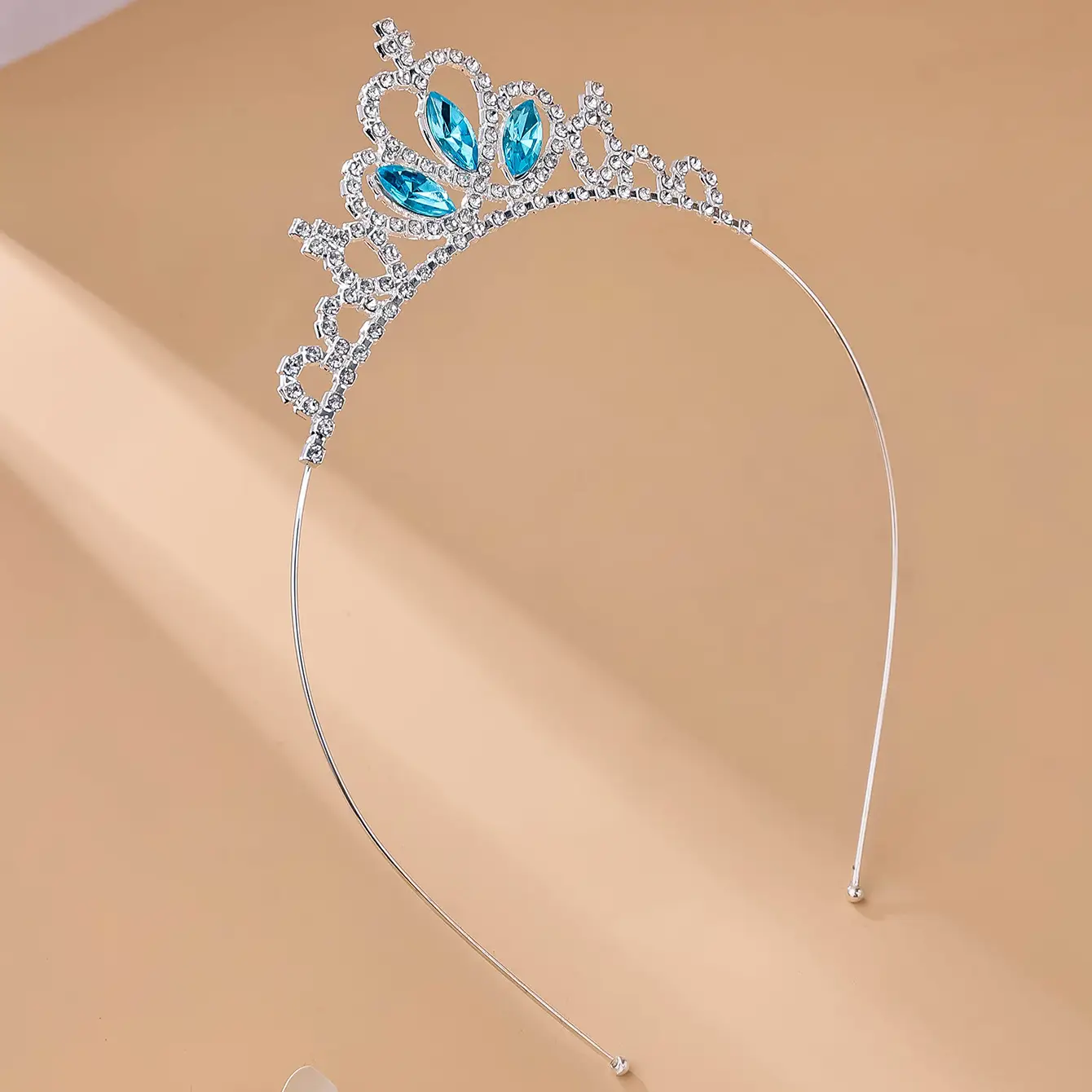 Princess Diamond Hair Crown for Girls Blue Crystal — feature 6