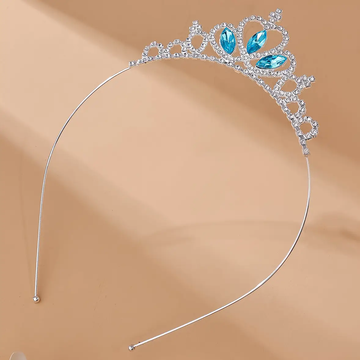 Princess Diamond Hair Crown for Girls Blue Crystal — feature 7