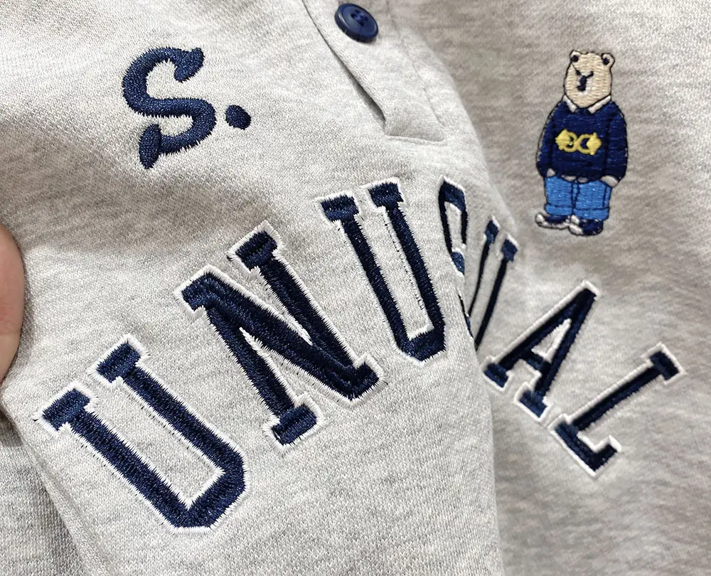 Boys Unusual Polo Shirt Blue Pants Set Autumn Spring — feature 7