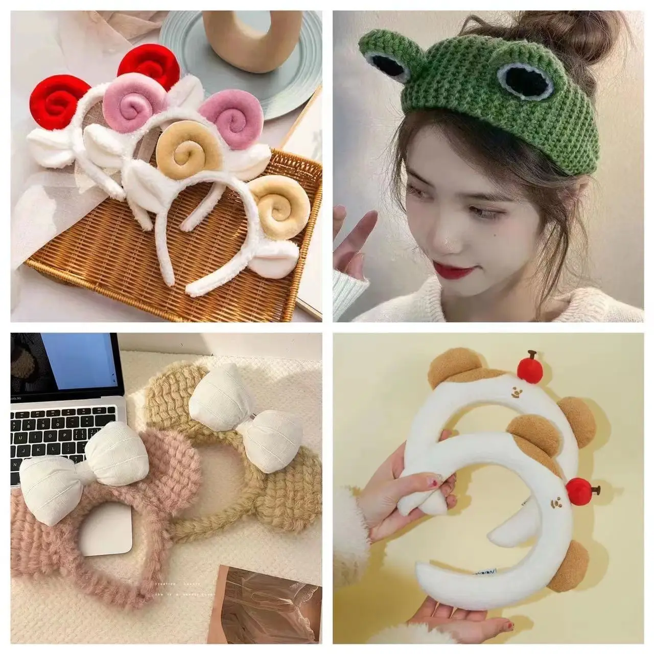 Cute Plush Hair Hoop with Bow for Girls - Image 120