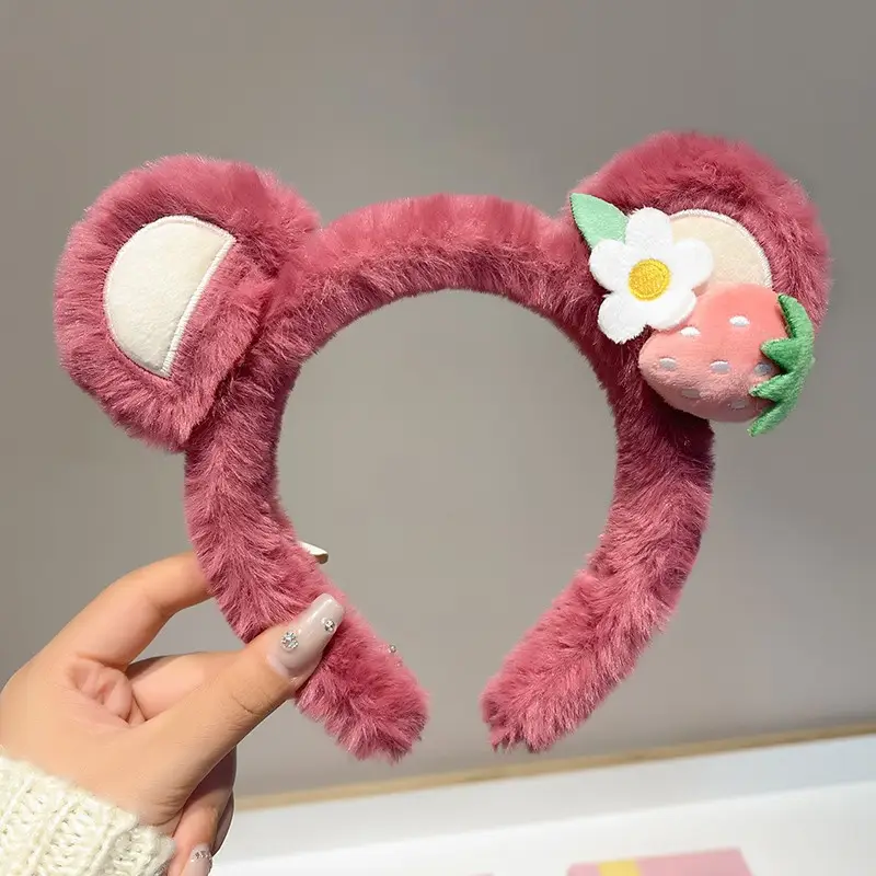 Cute Plush Hair Hoop with Bow for Girls - Image 33