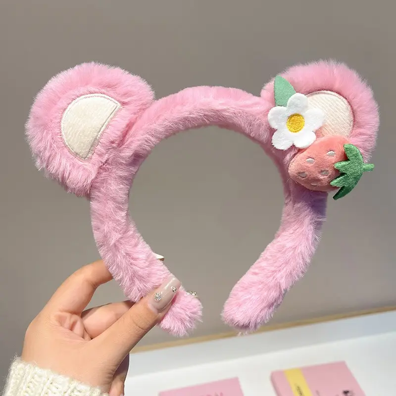 Cute Plush Hair Hoop with Bow for Girls - Image 34