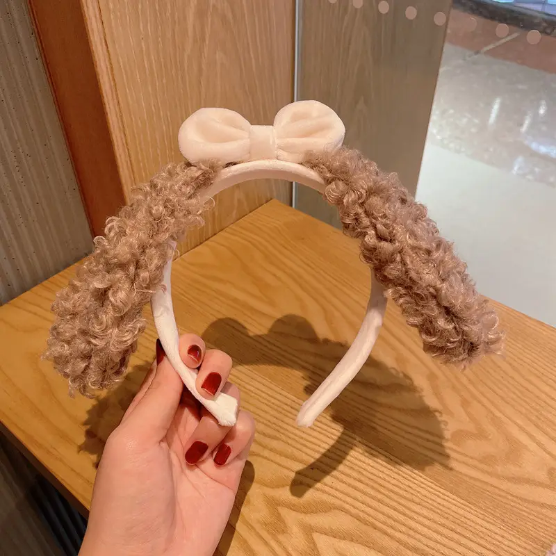 Cute Plush Hair Hoop with Bow for Girls - Image 45