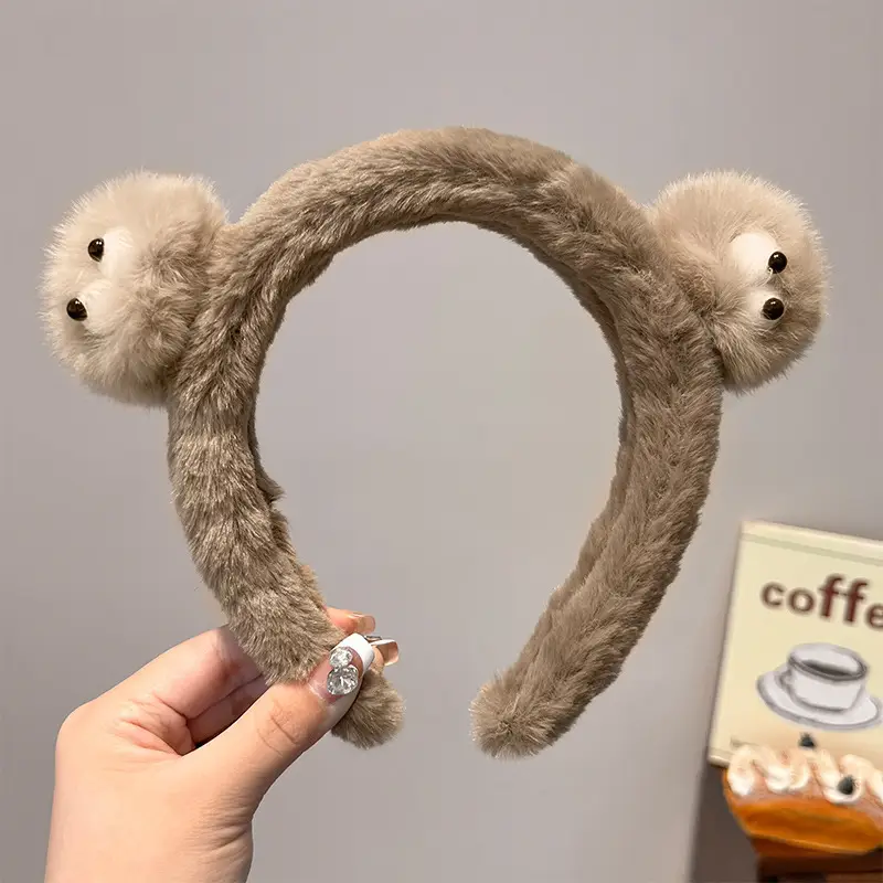 Cute Plush Hair Hoop with Bow for Girls - Image 66