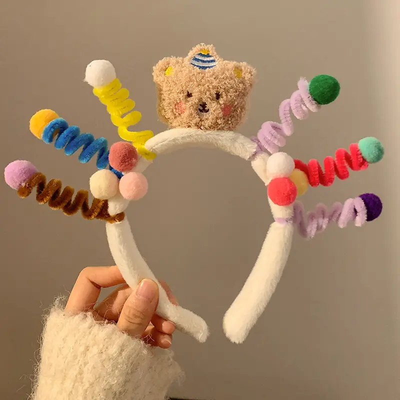 Cute Plush Hair Hoop with Bow for Girls - Image 73