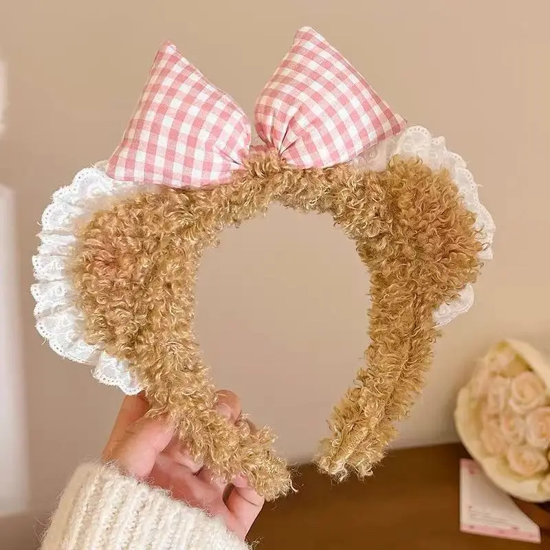 Cute Plush Hair Hoop with Bow for Girls - Image 98