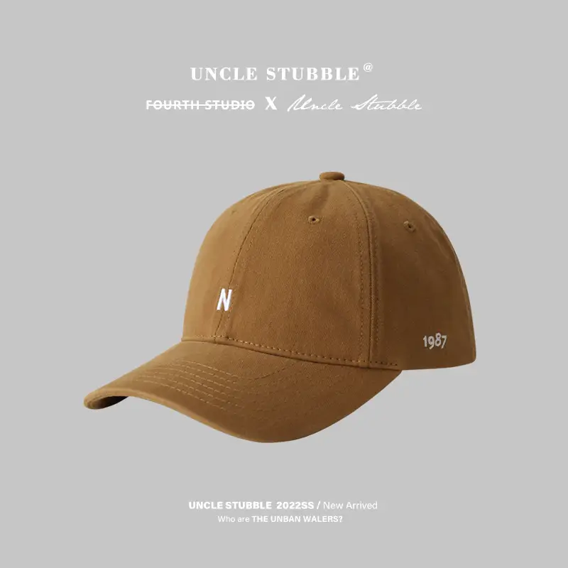 Japanese Style Baseball Cap with Small Letter Embroidery - Image 3