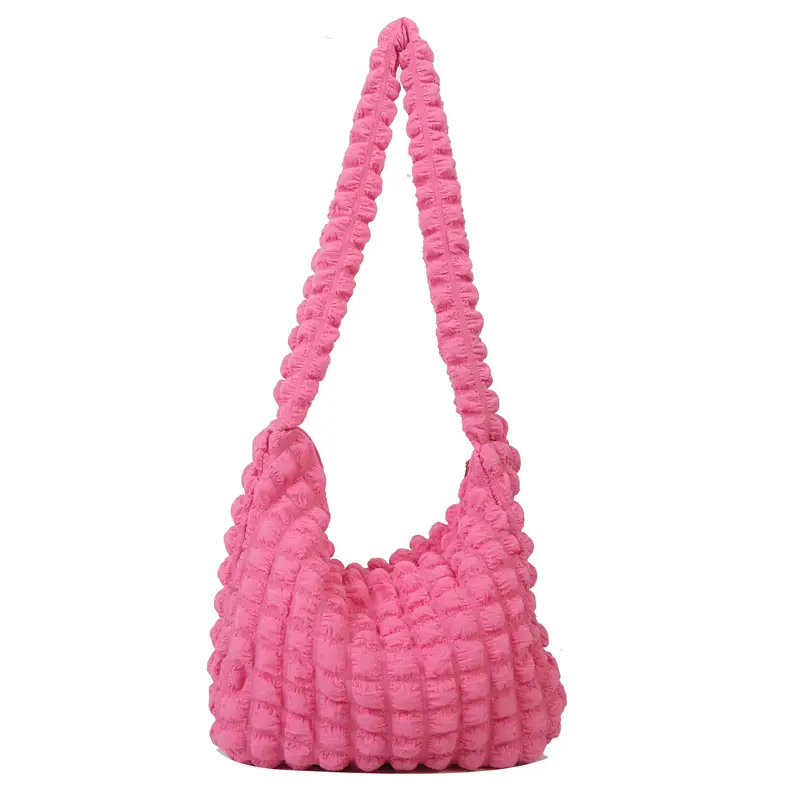 Pink Pleated Shoulder Bag for Women 2023 - Image 10