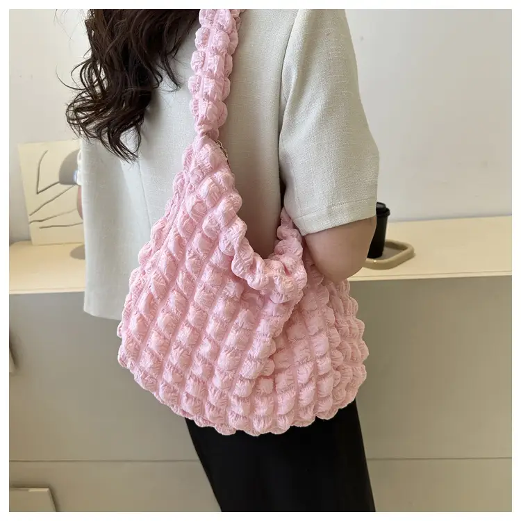 Pink Pleated Shoulder Bag for Women 2023 — feature 12