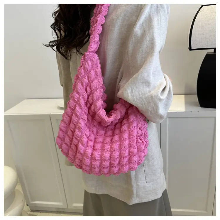 Pink Pleated Shoulder Bag for Women 2023 — feature 18