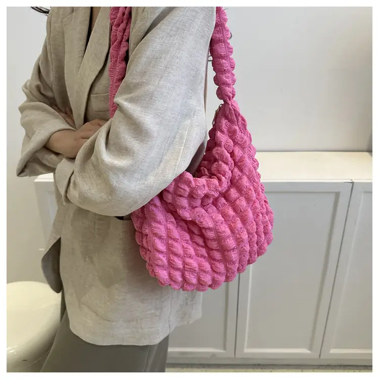 Pink Pleated Shoulder Bag for Women 2023 — feature 19