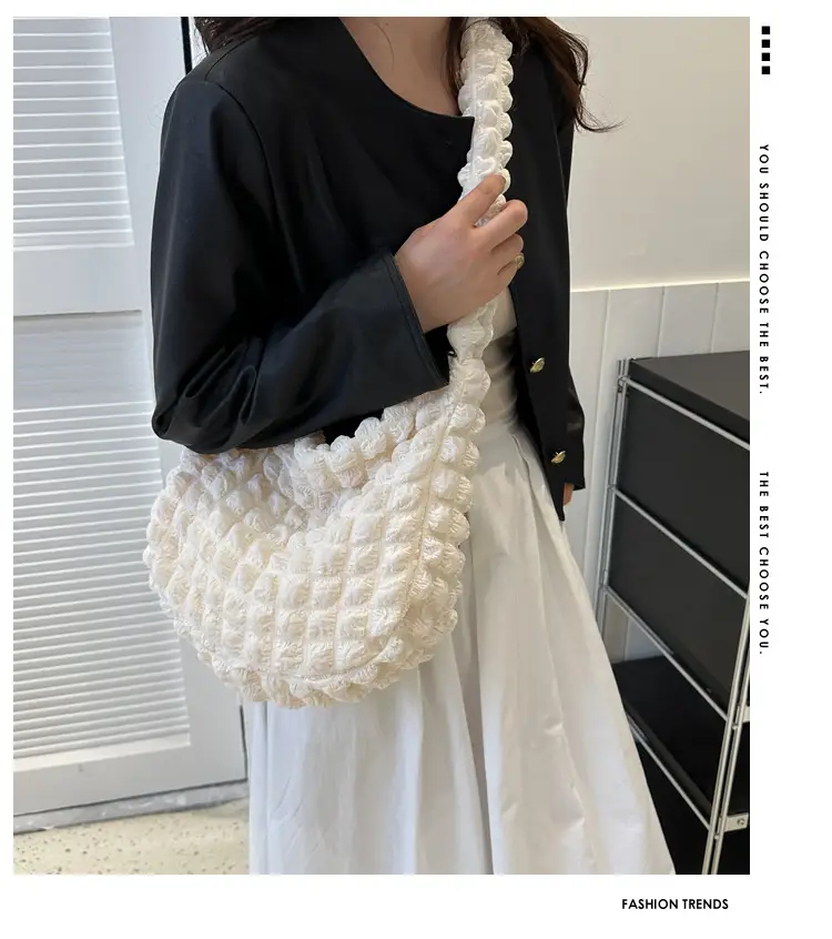 Pink Pleated Shoulder Bag for Women 2023 — feature 2