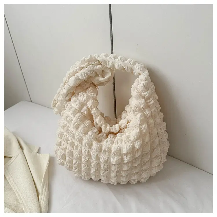Pink Pleated Shoulder Bag for Women 2023 - Image 4