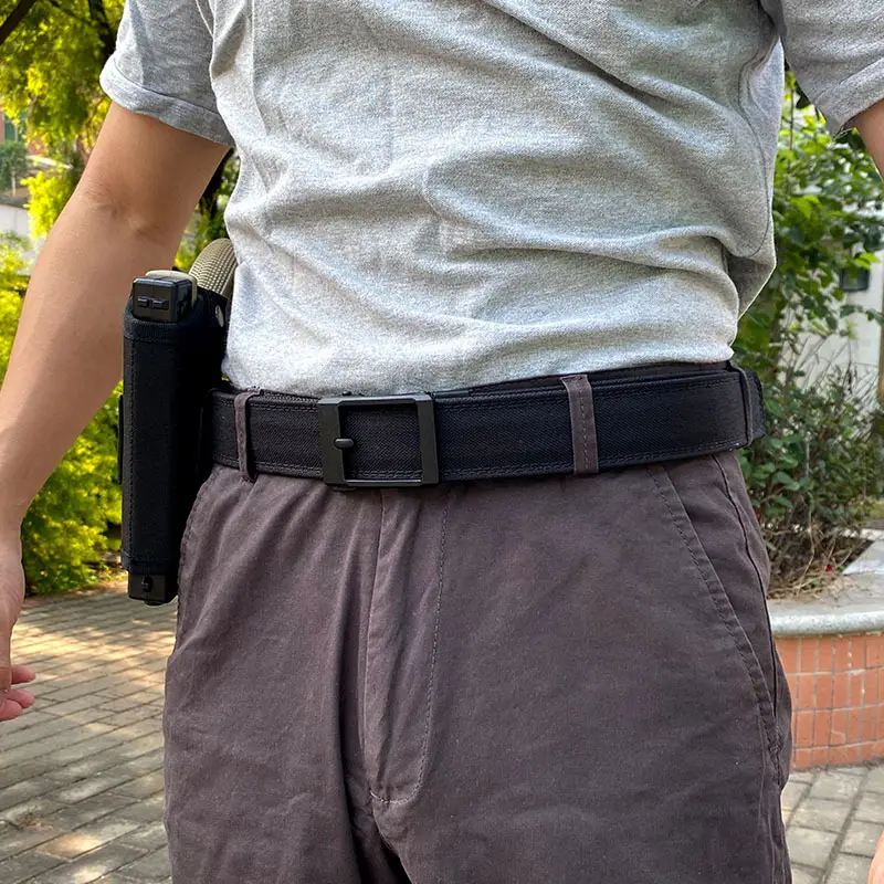 Double-layer Tactical Belt Men Military Outdoor Nylon 3.8"