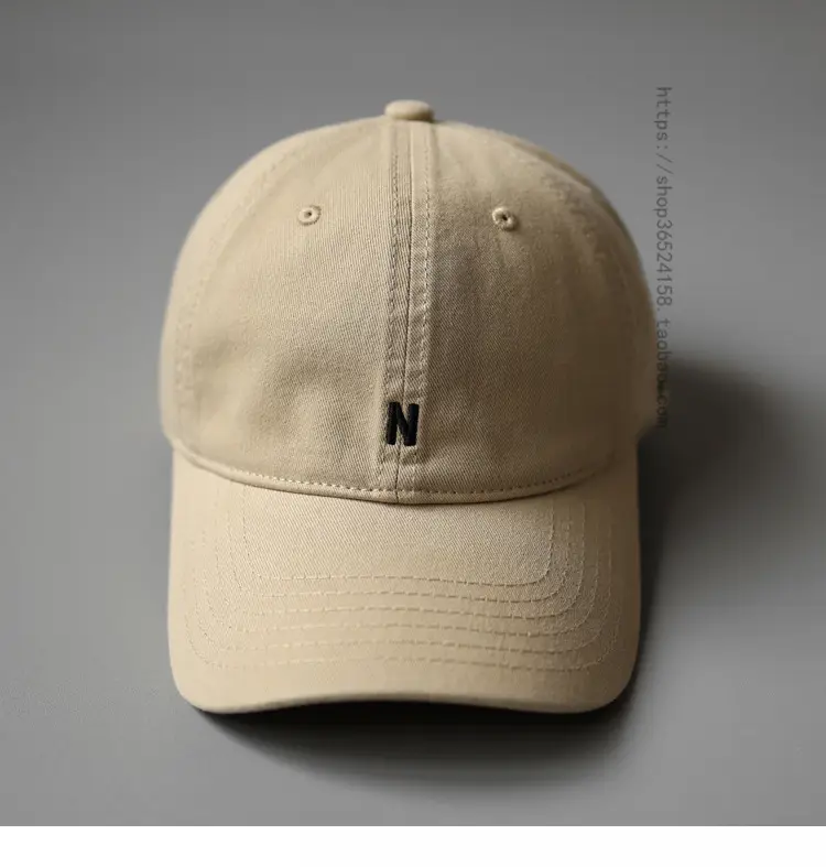 Japanese Style Beige Baseball Cap with N Logo — feature 19