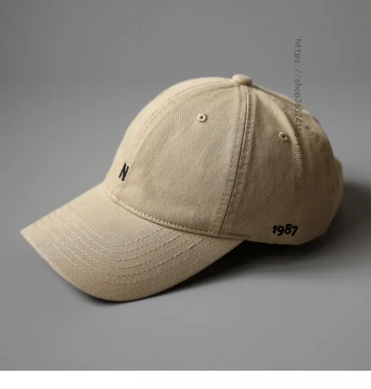 Japanese Style Beige Baseball Cap with N Logo — feature 20