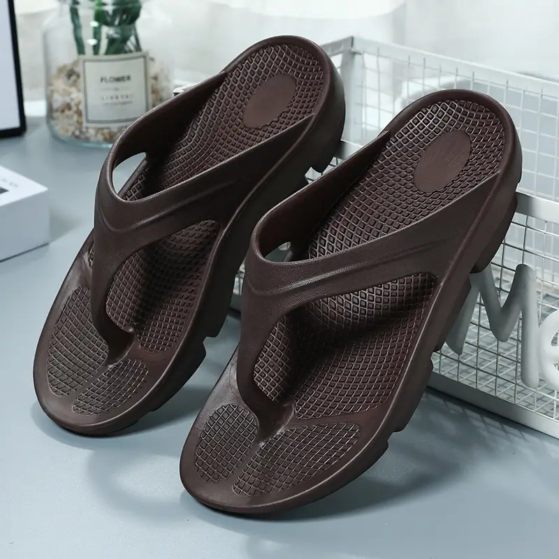 Men's Black Platform Sandals Summer Flip Flops Large