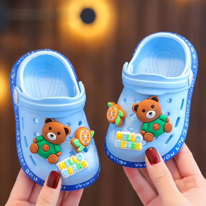 Eva Infant Baotou Hole Shoes Soft Sole Cute Cartoon Boys and Girls Home Baby Cut Out Kidsren's Slippers - Image 3