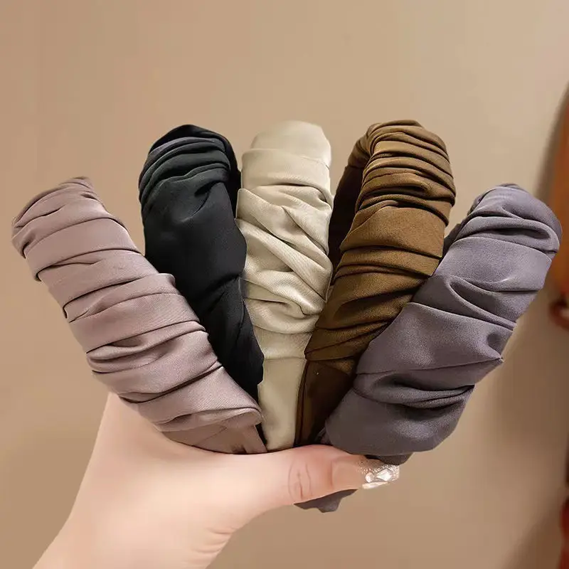 Elegant Satin Pleated Hair Hoop for Women — feature 4