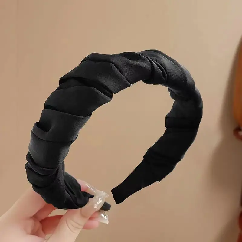 Elegant Satin Pleated Hair Hoop for Women - Image 5
