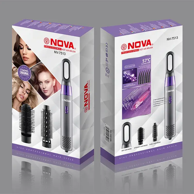 Nova 3-in-1 Hair Dryer Comb Set Purple - Image 5