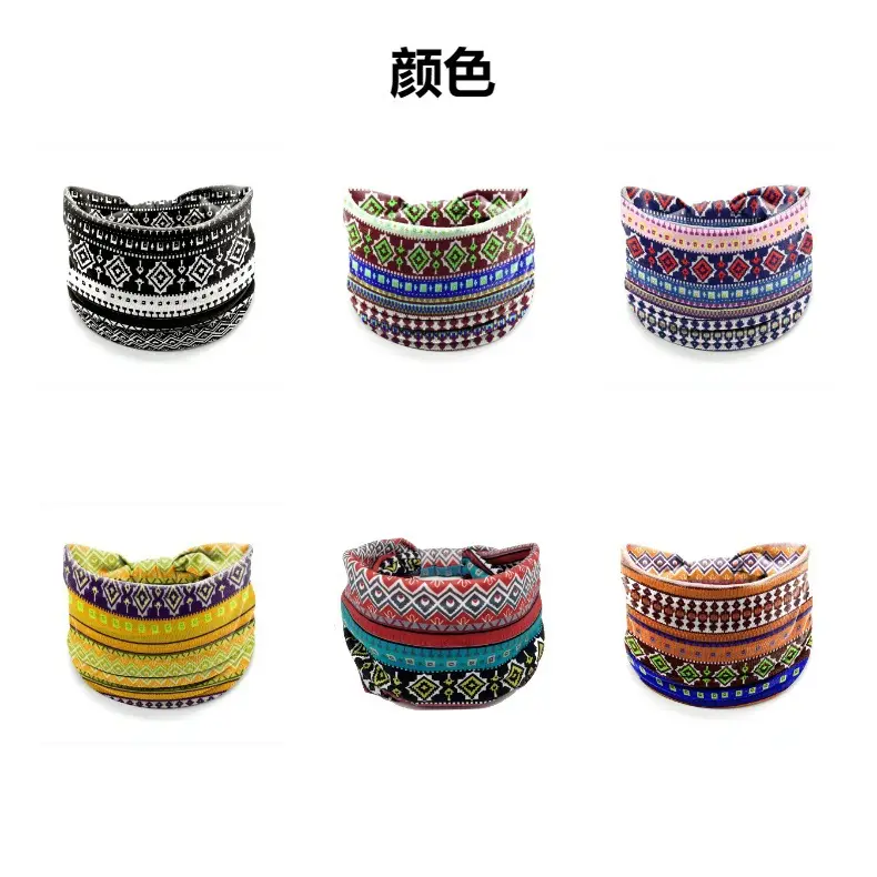 New Ethnic Printed Headband for Women Sweat Absorbent — feature 3