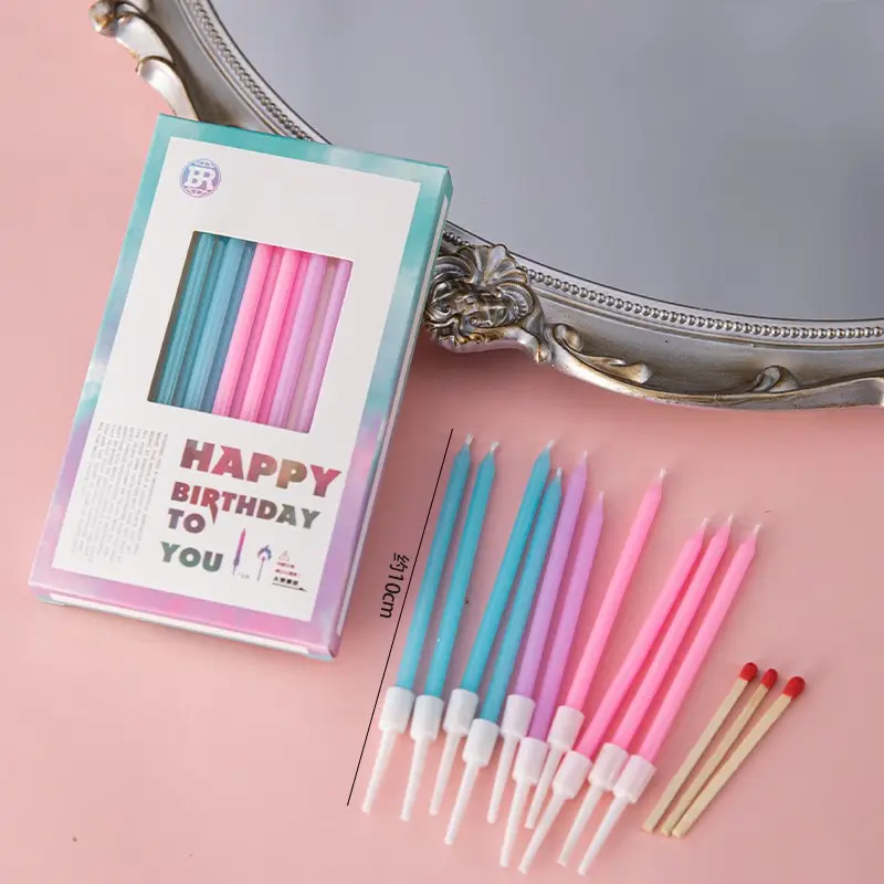 Twisted Thread Birthday Candle Macaron Cute Curved Spiral Candle Candy Cake Baking Decoration Plug-In