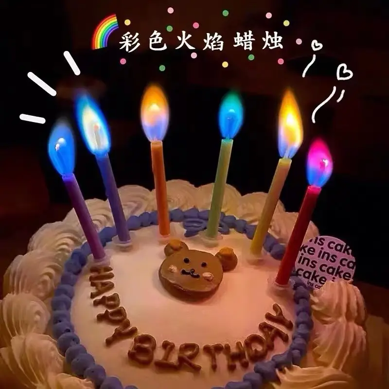 Twisted Thread Birthday Candle Macaron Cute Curved Spiral Candle Candy Cake Baking Decoration Plug-In
