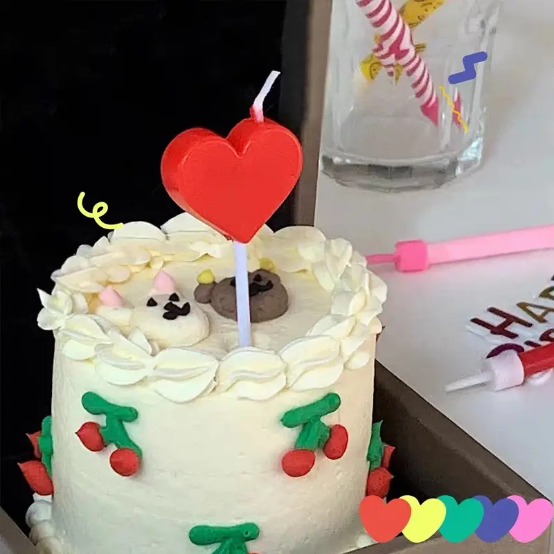 Twisted Thread Birthday Candle Macaron Cute Curved Spiral Candle Candy Cake Baking Decoration Plug-In