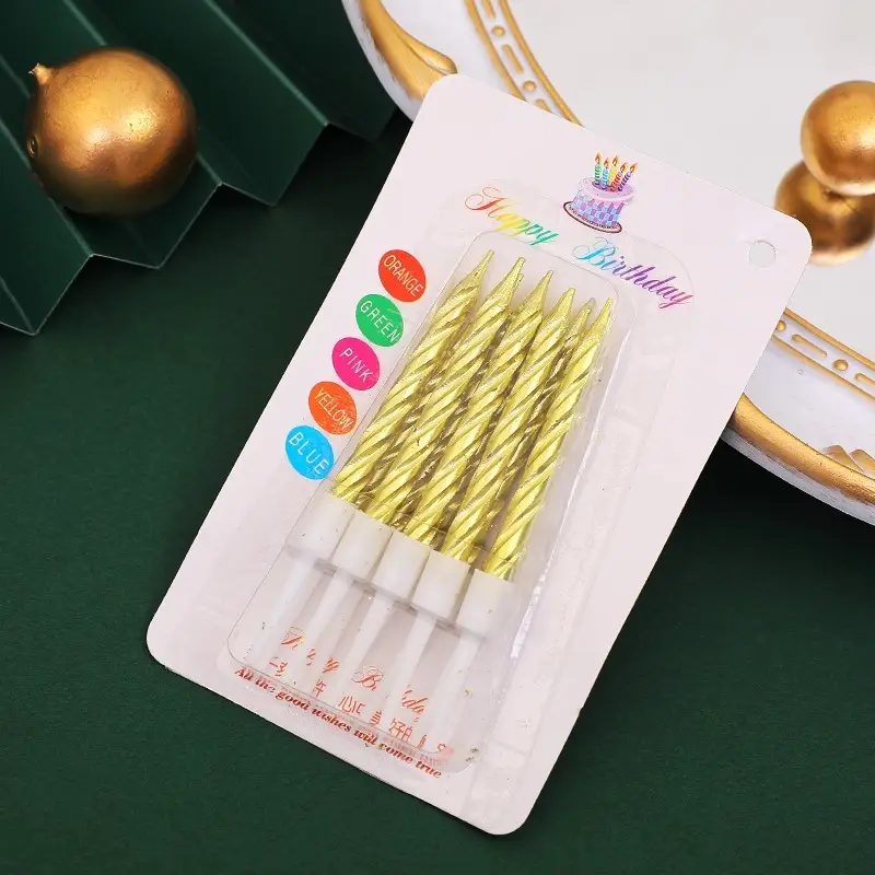 Twisted Thread Birthday Candle Macaron Cute Curved Spiral Candle Candy Cake Baking Decoration Plug-In