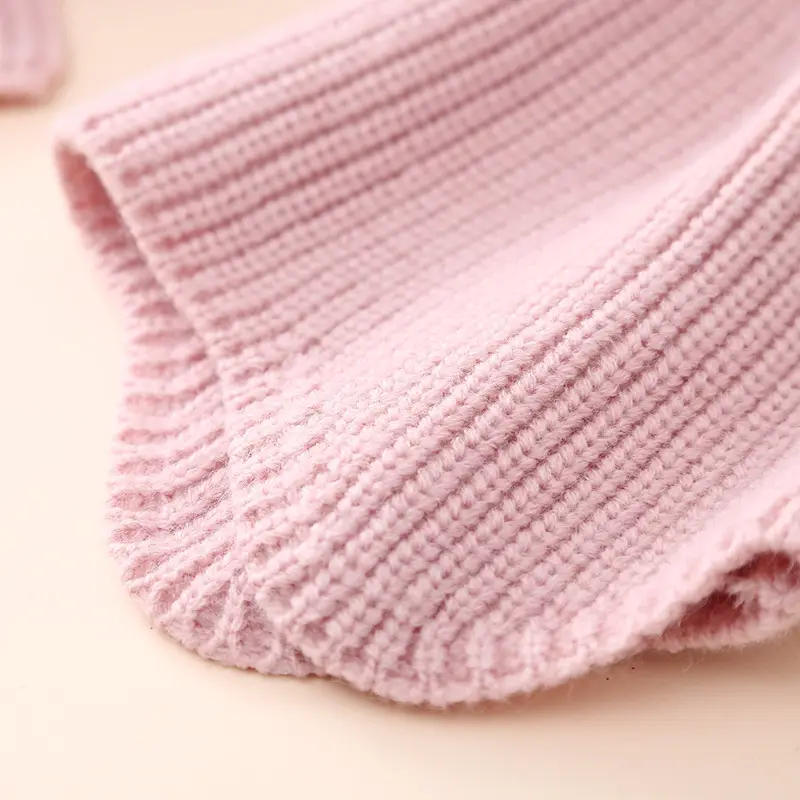 Winter warm set baby hat gloves scarf three-piece set 2023 new baby solid color ear protection knitted hat — feature 9