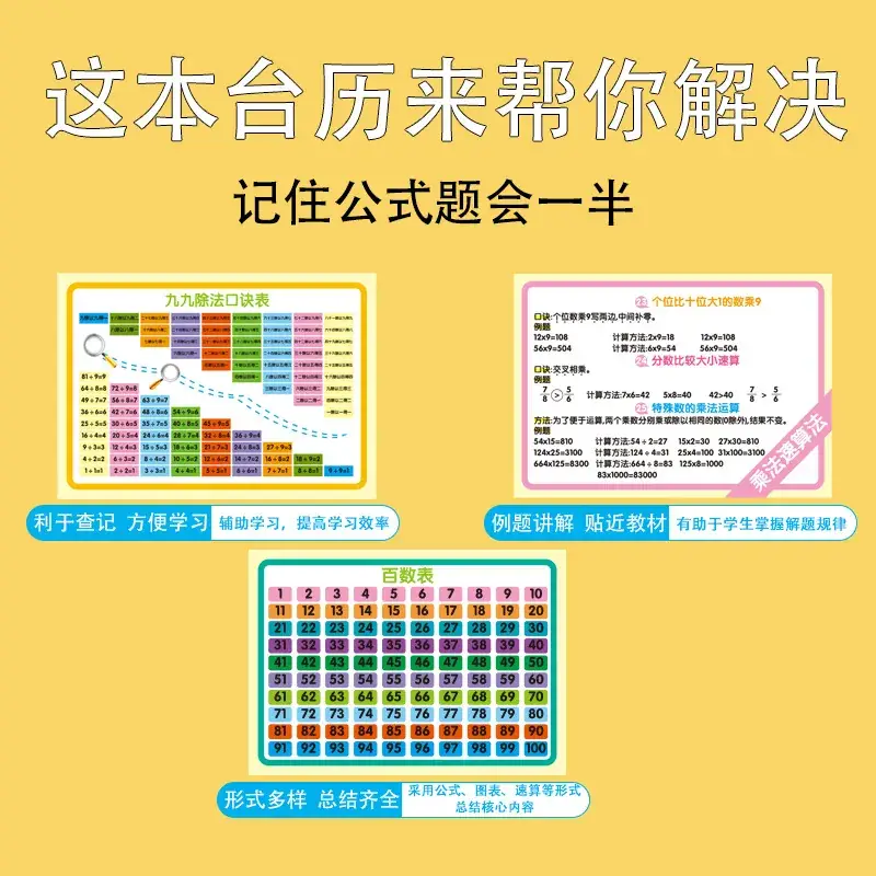 Primary School Math Chinese Formula Desk Calendar with Speed Algorithm - Image 8