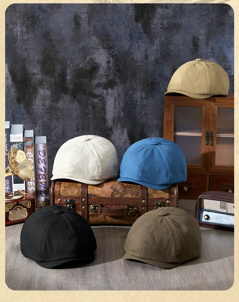 Blue Korean Style Peaked Cap for Men — feature 12