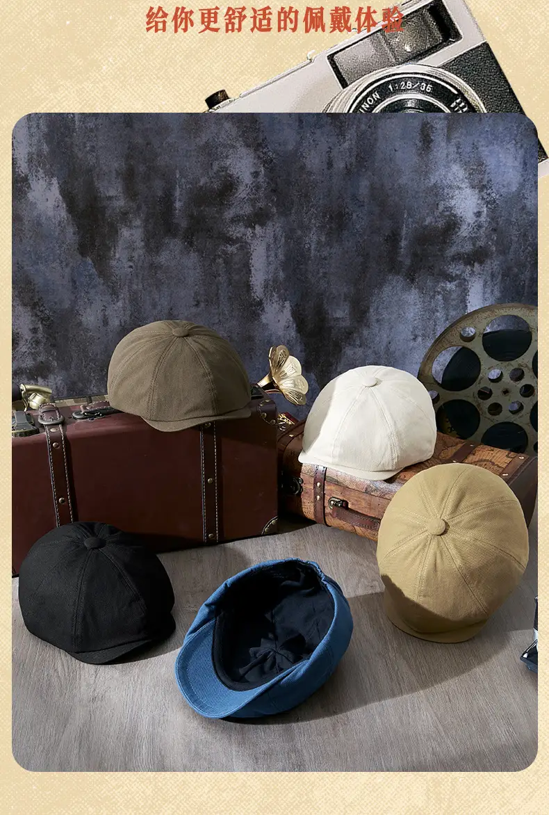Blue Korean Style Peaked Cap for Men — feature 15