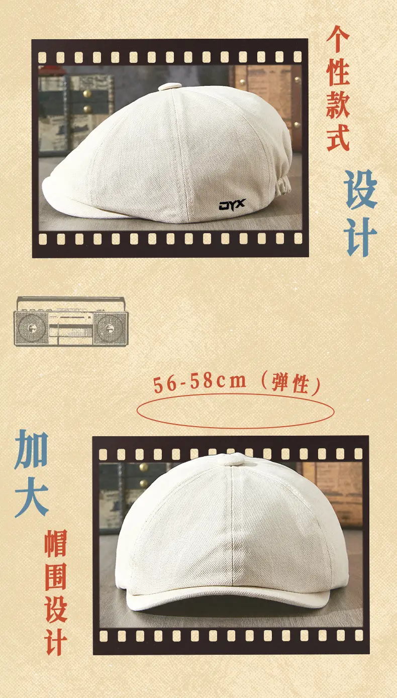 Blue Korean Style Peaked Cap for Men — feature 4